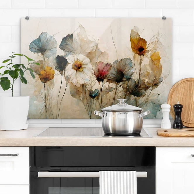 Spritzschutz Bouquet aus Trockenblumen - Treechild