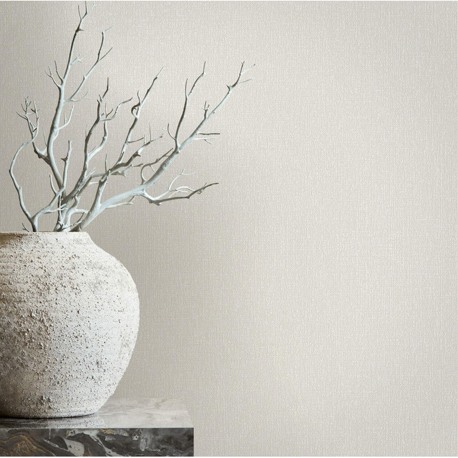Vliestapete in textiler Struktur grau, beige Uni