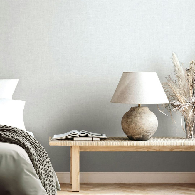 Vliestapete Textil, Struktur Uni Modern matt in Grau