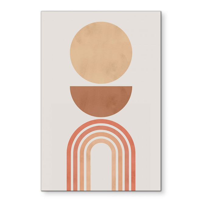 Wandbild Abstrakte Balance - Retro Bögen und Kreise - Costa - Alu-Dibond