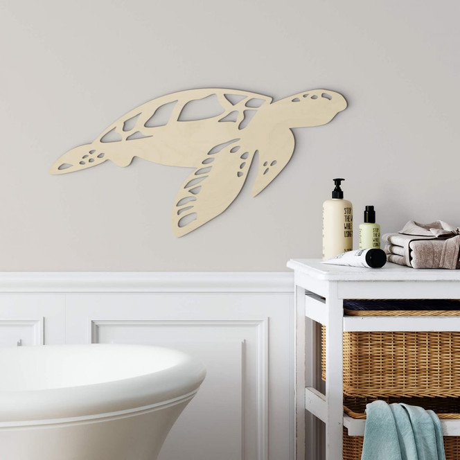 Holzdeko Pappel - Schildkröte