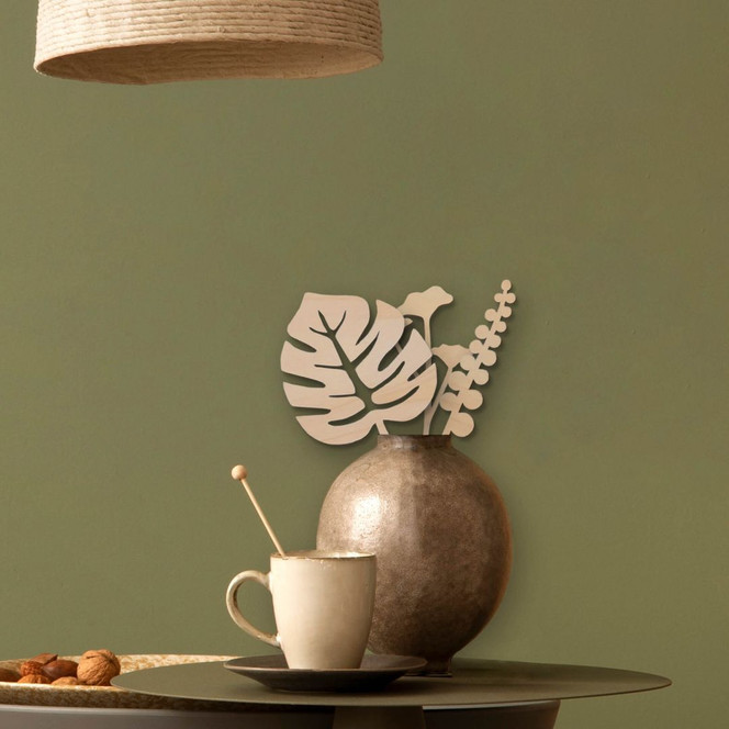 Holzdeko Tropische Blumen (3-teilig) - Pappel - Höhe: 30cm - Bild 1