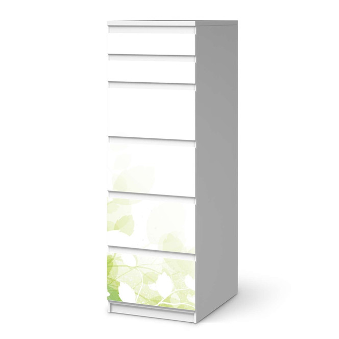 Klebefolie IKEA Malm Kommode 6 Schubladen (schmal) - Flower Light- Bild 1