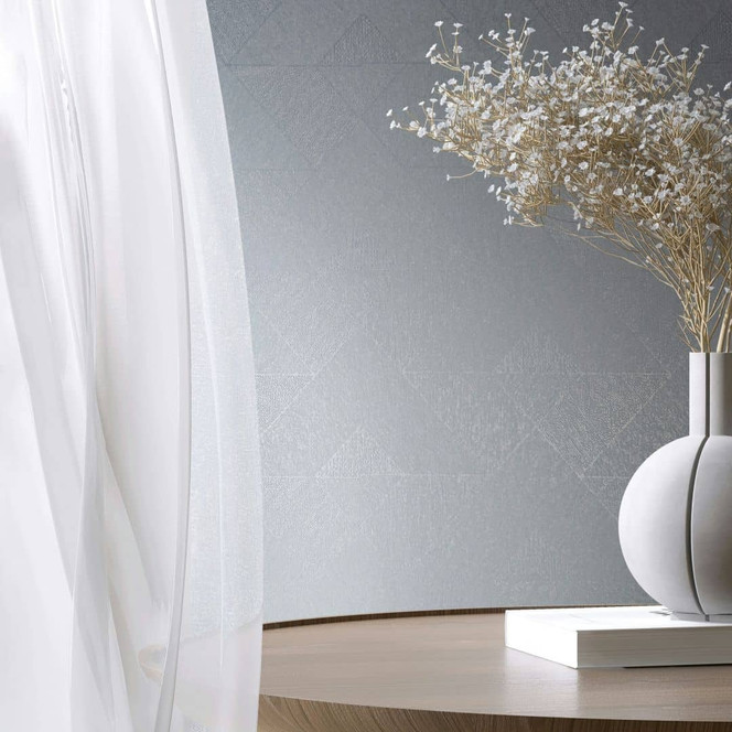 Vliestapete Dreiecke, Geometrisch Grafisch Geometrisch in Blau