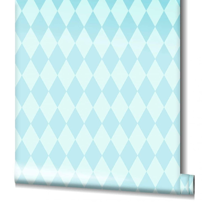 Vliestapete Rauten Grafisch Modern in Blau für Schlafzimmer