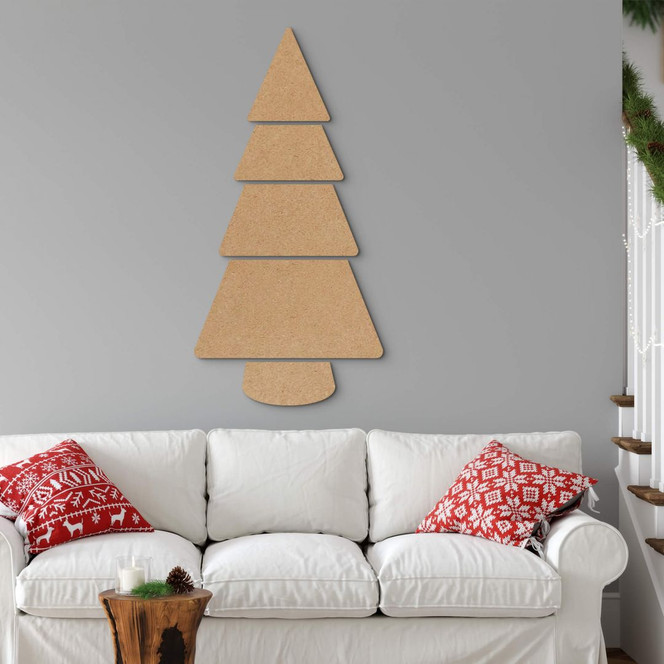 Weihnachtsdeko XXL Tannenbaum - MDF Natur