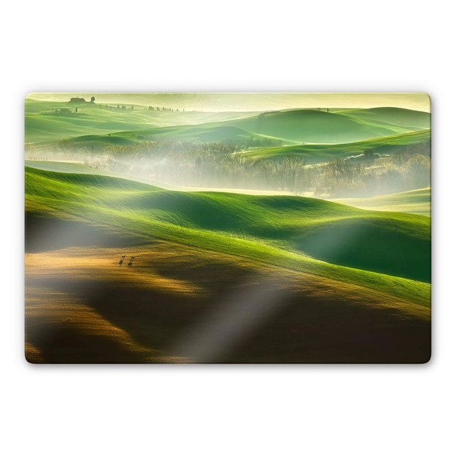 Glasbild Browko - Grüne Wiesen