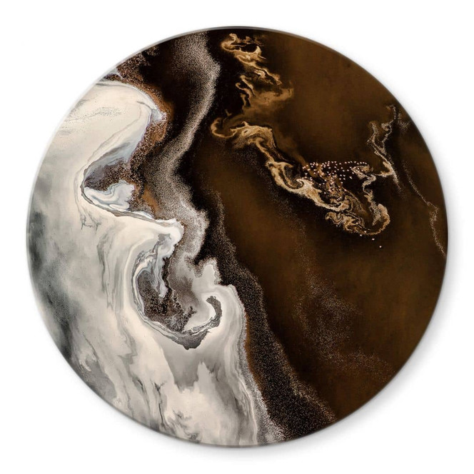 Glasbild Chang - Verschmelzung - Rund