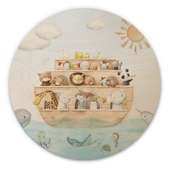 Kinderzimmer Holzbild Oliver Robins - Arche Noah - Rund