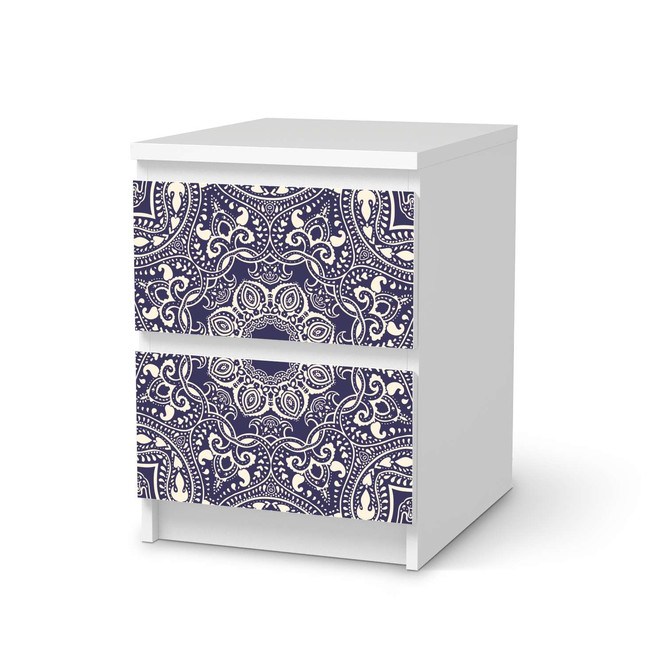 Möbelfolie IKEA Malm Kommode 2 Schubladen - Blue Mandala- Bild 1