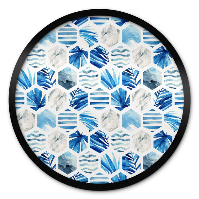Poster Watercolour - Waves - Rund