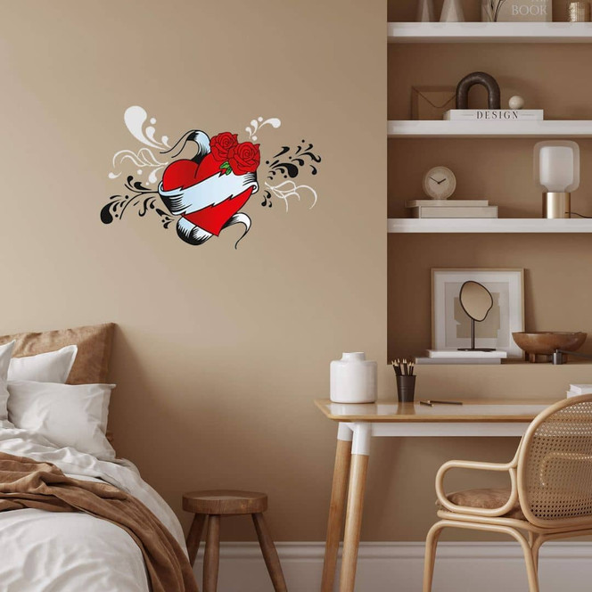 Wandsticker Herz und Rose  - Bild 1