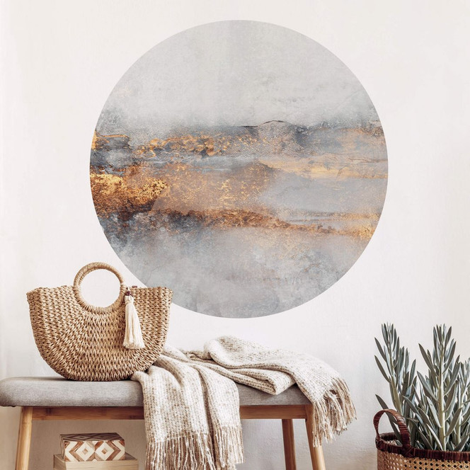 Wandtattoo Fredriksson - Goldige Spur im Nebel - Rund