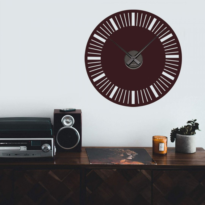 Wandtattoo + Uhr Retro Striche 2 Wanduhr