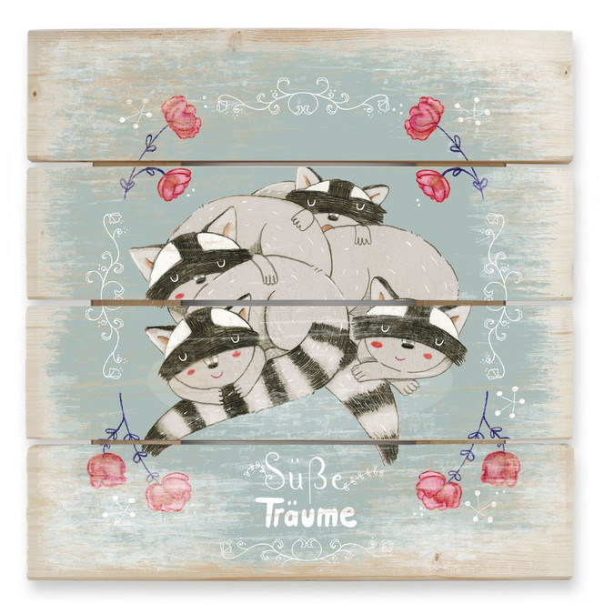 Holzbild Loske - Süsse Träume - 40 x 41.5 cm