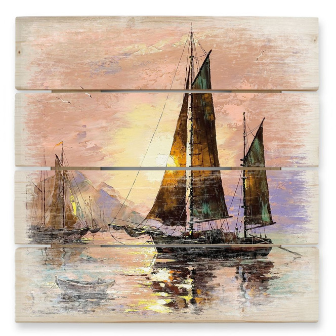 Holzbild Sailing Boat - 40 x 41.5 cm