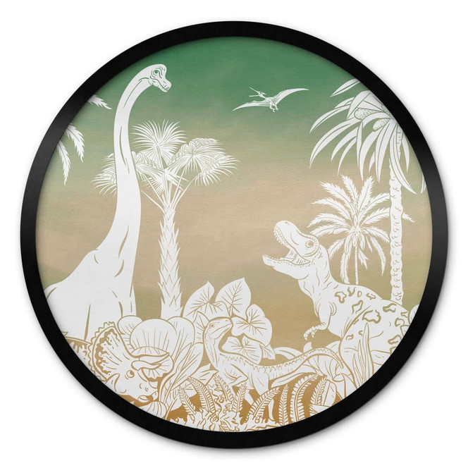 Poster Abenteuerreise zu den Dinosauriern - Ombre - Kikki Belle - Rund