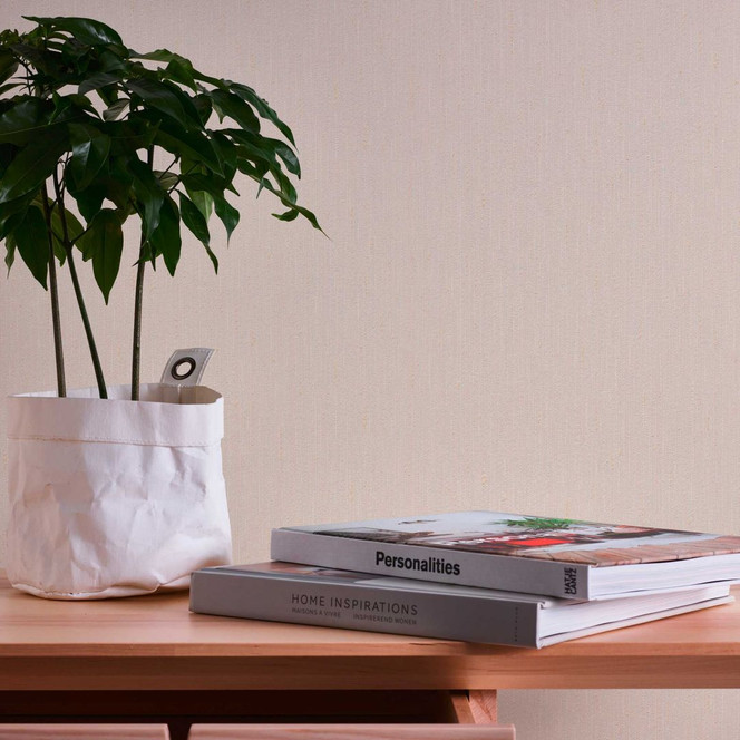 Unitapete Streifen-Optik Beige Creme - Tapete gestreift - Einfarbige Vliestapete