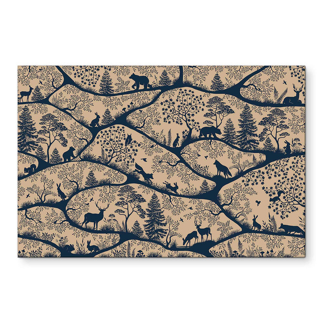Wandbild Tier Silhouetten im nordischen Wald - Oliver Robins - Alu-Dibond