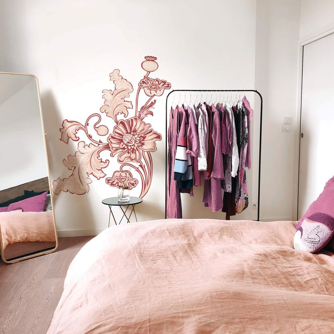 Wandsticker Blumenranke 2 Retro