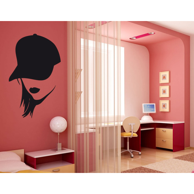 Wohnansicht - Wandtattoo Woman Baseballcap