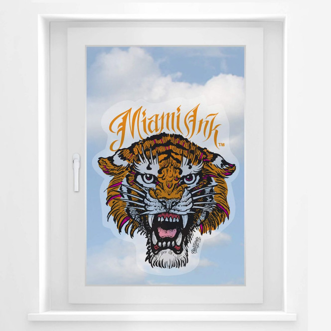 Fensterbild Miami Ink Tiger