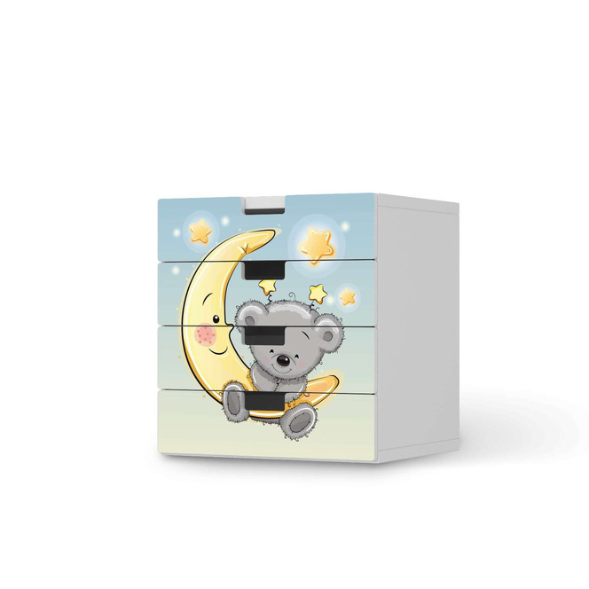 Klebefolie IKEA Stuva / Malad Kommode - 4 Schubladen - Teddy und Mond- Bild 1