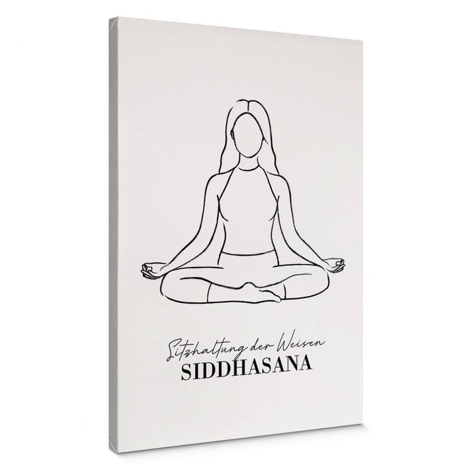 Leinwandbild Yoga Sitzhaltung der Weisen - Line Art