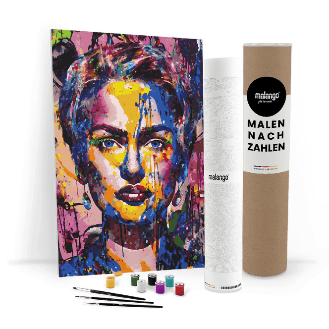 Malen nach Zahlen Leinwandbild - Babe Blue Eyes