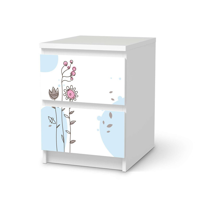 Möbelfolie IKEA Malm Kommode 2 Schubladen - Flowers 3- Bild 1