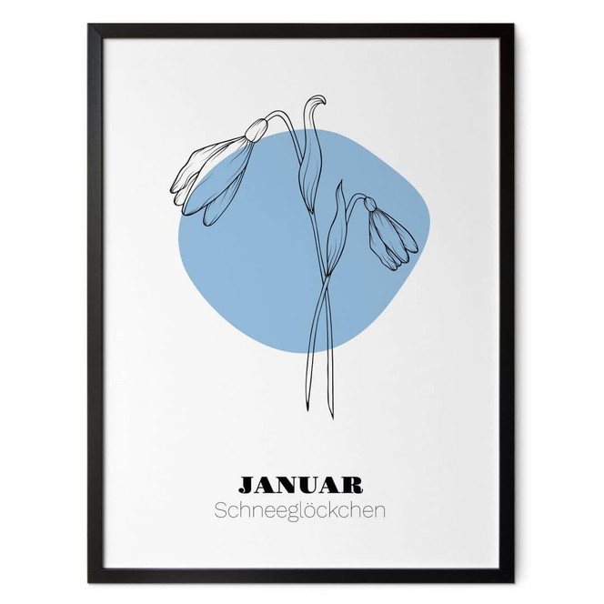 Personalisierbares Poster Monatsblume Januar