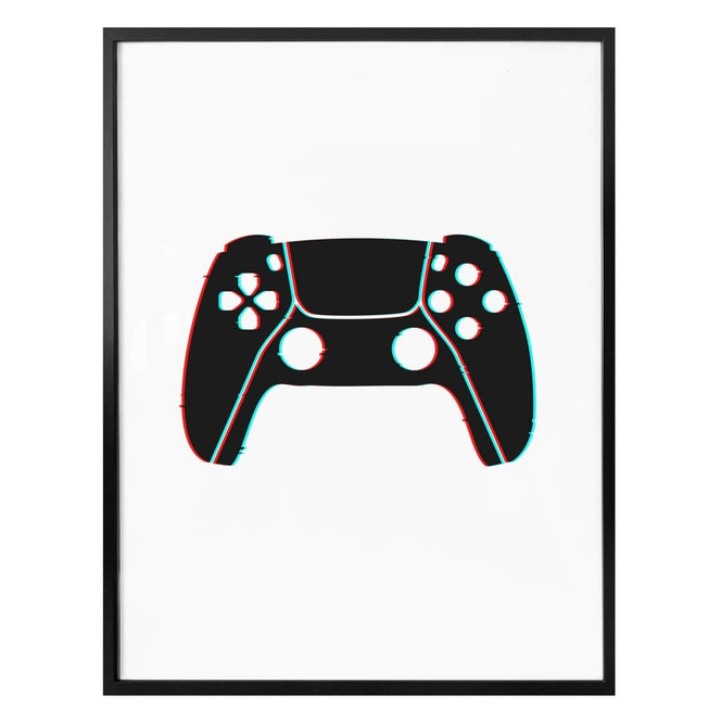 Poster Gaming Controller - Glitch Effekt