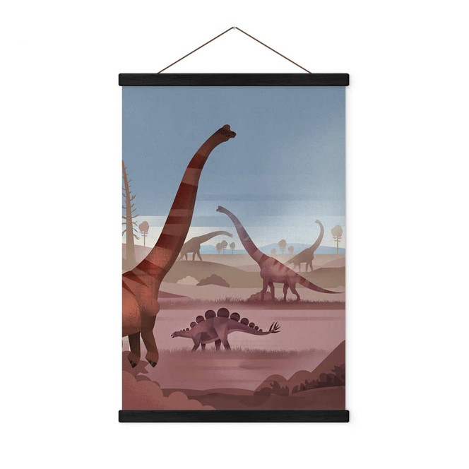 Stoffbild Im Land der Dinosaurier - Braun
