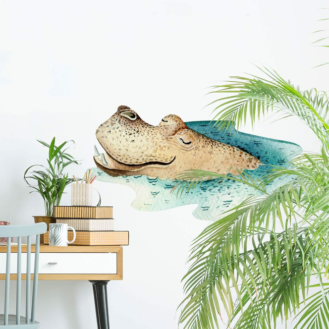 Wandtattoo Kvilis - Träumendes Nilpferd