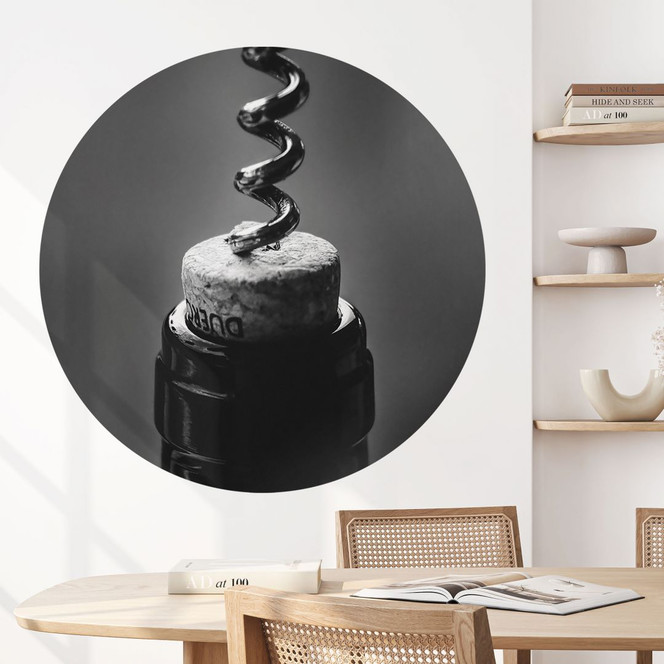 Wandtattoo Wein mit Korkenzieher - Pictufy Studio - Rund