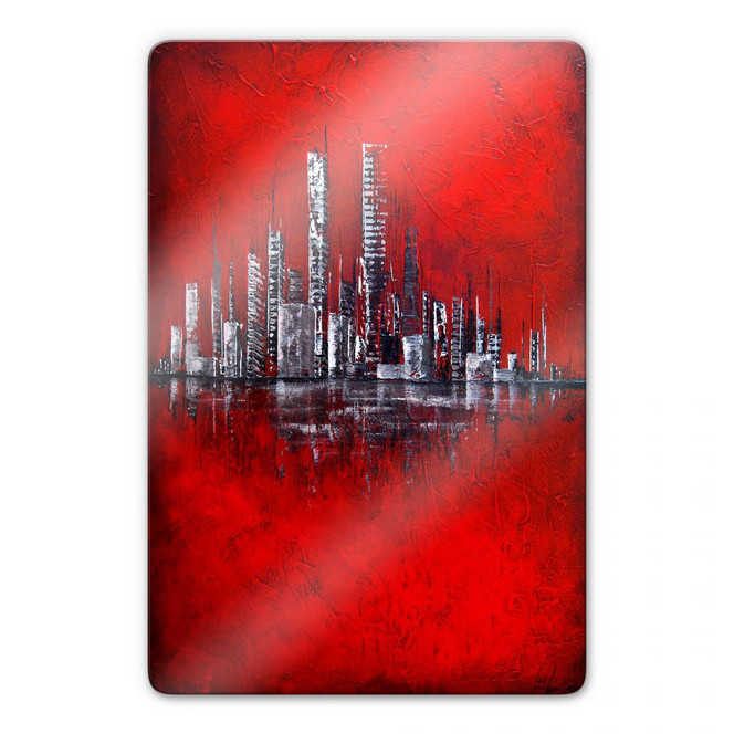 Glasbild Fedrau - Rot