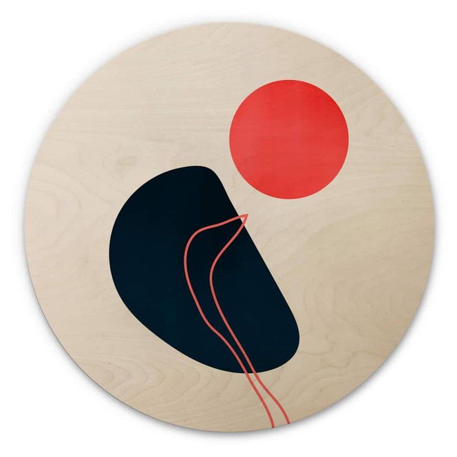 Holzbild Kubistika - Abstraktion - Rund