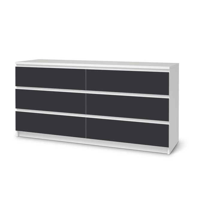 Möbelfolie IKEA Malm Kommode 6 Schubladen (breit) - Grau Dark- Bild 1