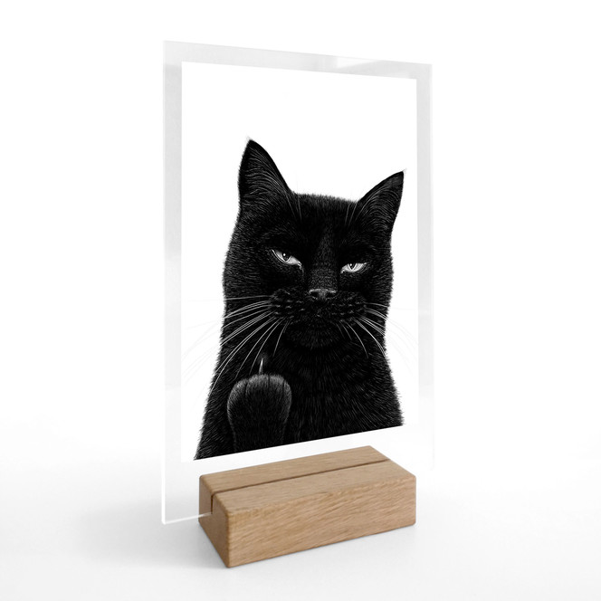 Tischaufsteller Freche schwarze Katze - Korenkova