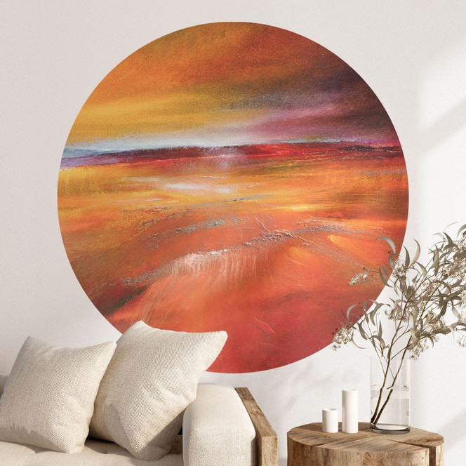 Wandtattoo Herbstlandschaft im Abendlicht - Schmucker - Rund