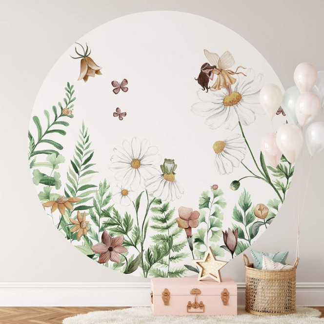 Fototapete Kikki Belle - Feengarten - Rund - Selbstklebend/Vlies