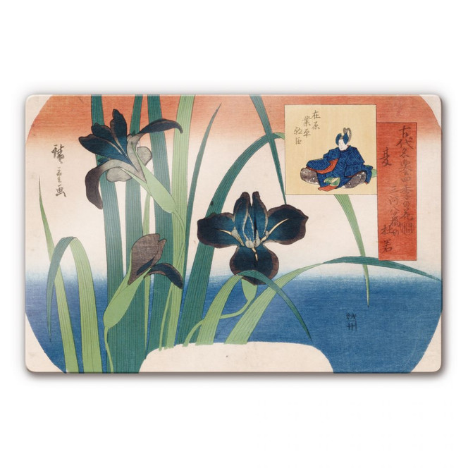 Glasbild Hiroshige - Sommer, Schwertlilien bei Yatsuhashi