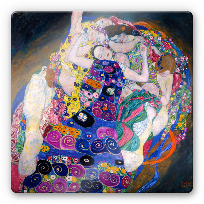 Glasbild Klimt - Die Jungfrau