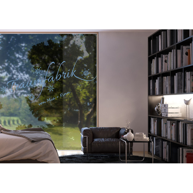 Glasdekor Wunschtext Unsere Traumfabrik - Bild 1