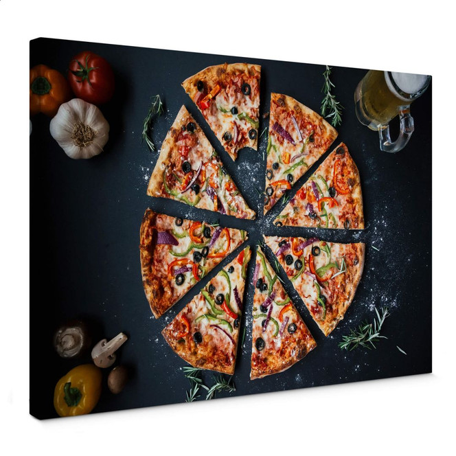Leinwandbild Italienische Pizza