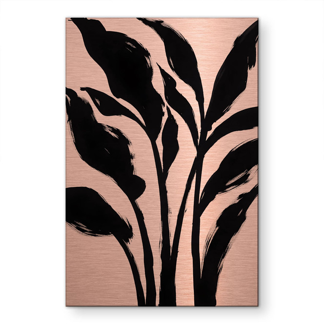 Alu-Dibond gebürstet mit Kupfereffekt - Botanische Pinselkunst - Bruzual