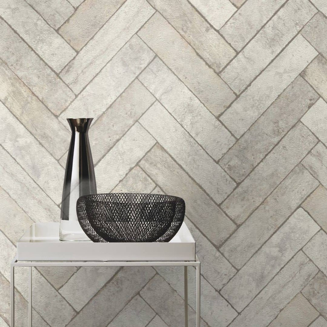 Backsteintapete, Steinoptiktapete Factory V grau