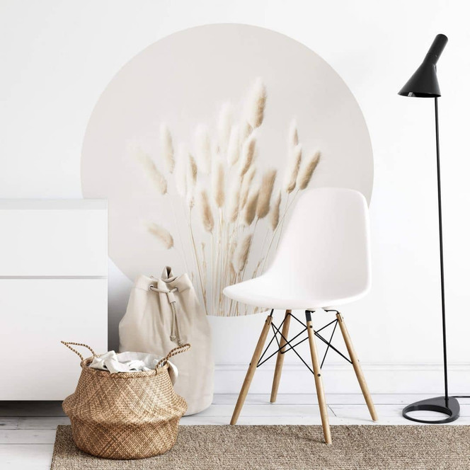 Fototapete 1X Studio - Getrocknete Gräser - Rund - Selbstklebend/Vlies