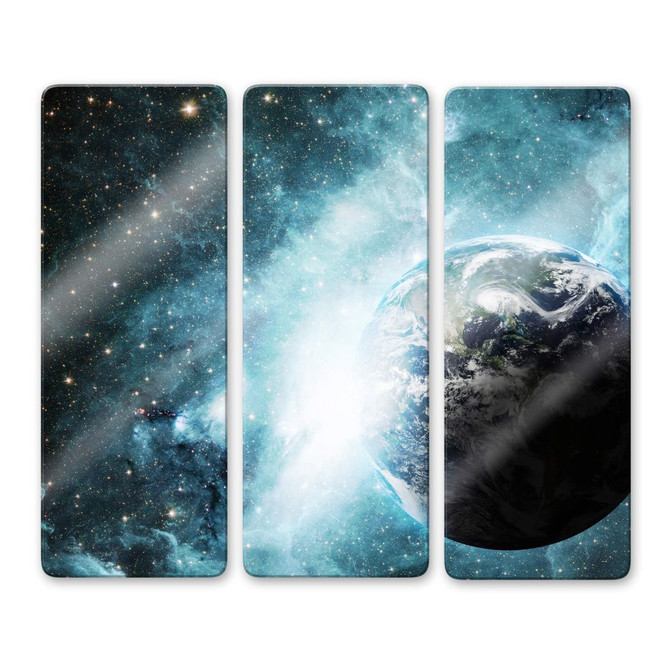 Glasbild In einer fernen Galaxie (3-teilig)