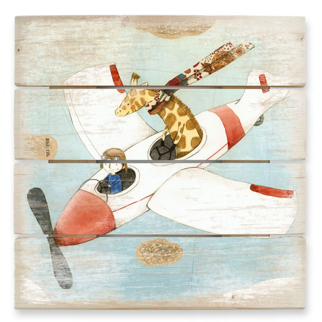 Holzbild Loske - Flugreise - 40 x 41.5 cm